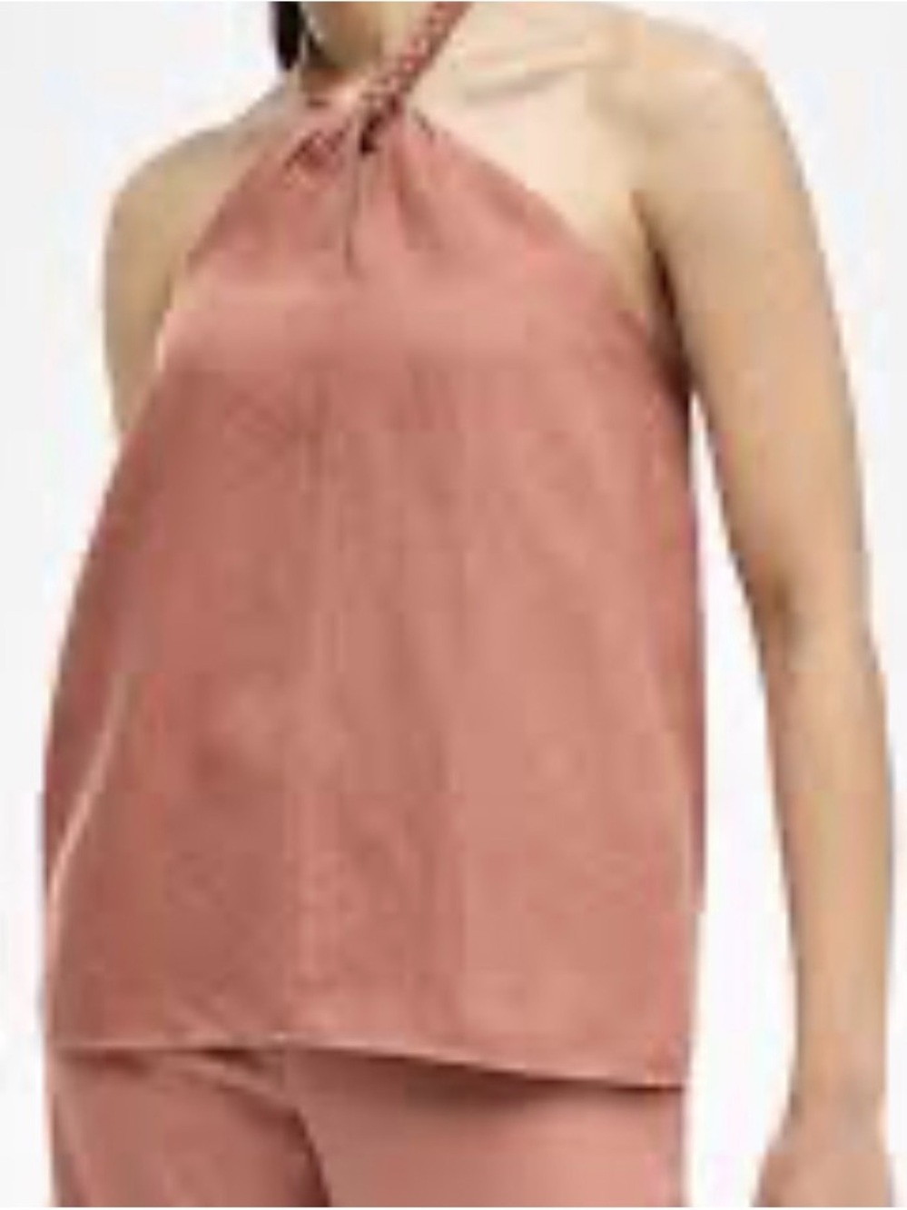 NWT Women's Halter Neck Satin Cami Top - Dusty Rose Size XL